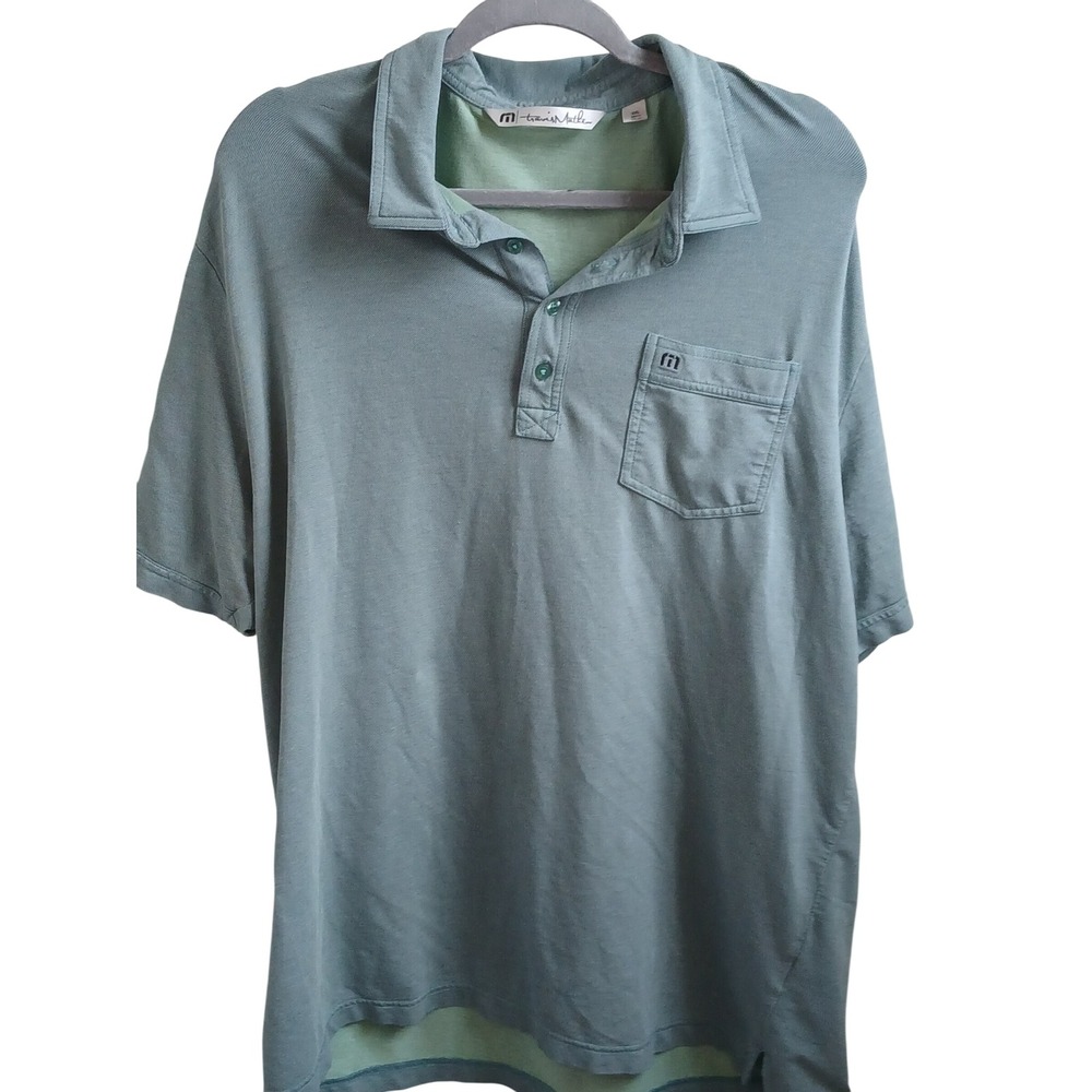 Travis Mathew Mens Polo Shirt Blue Short Sleeve Collared Pocket Size XXL